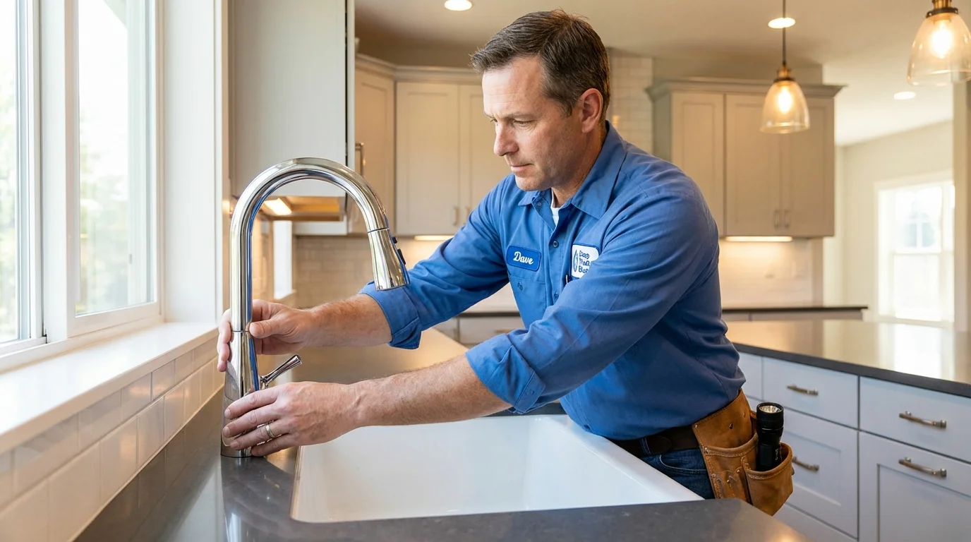 Kitchen faucet installation by Johns Plumbing LLC in Mayersville