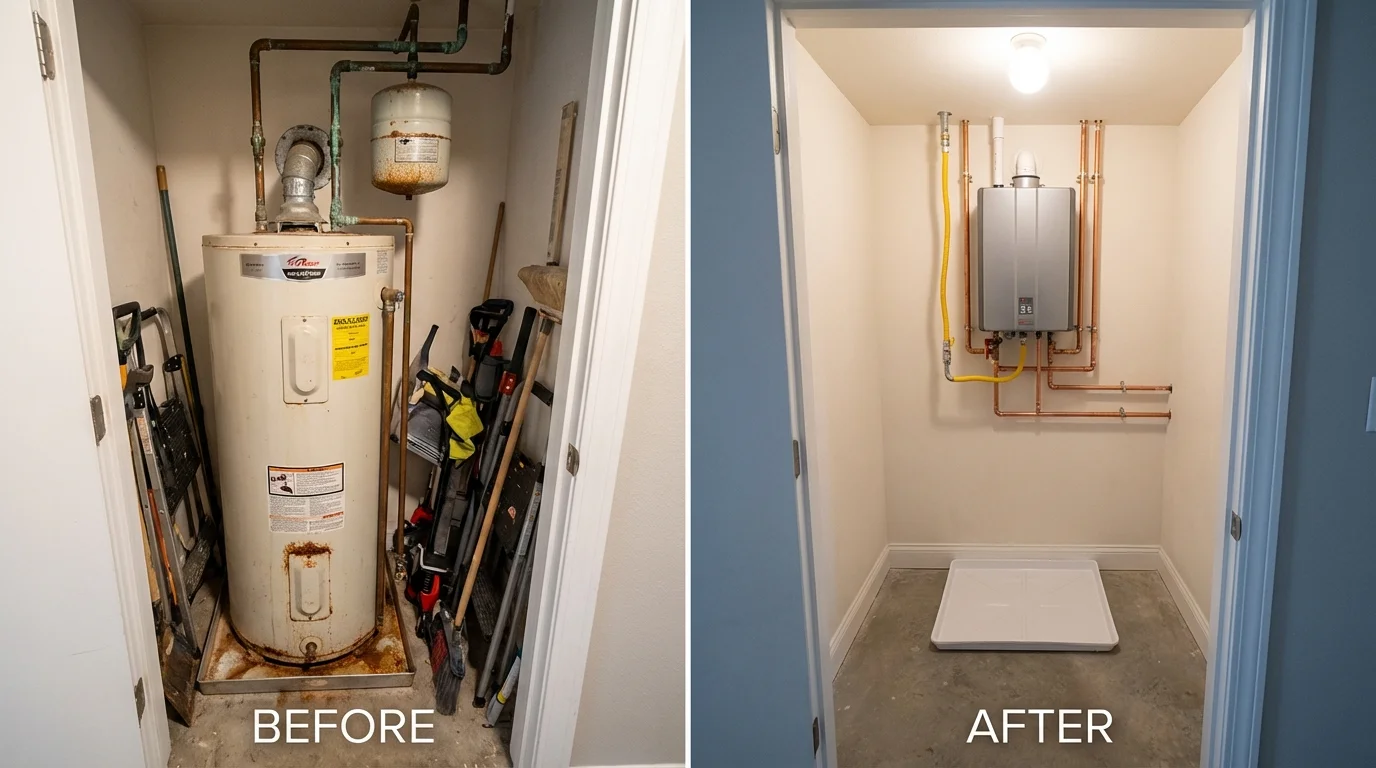 Tank water heater versus wall-mounted tankless unit comparison for Mayersville, MS homeowners